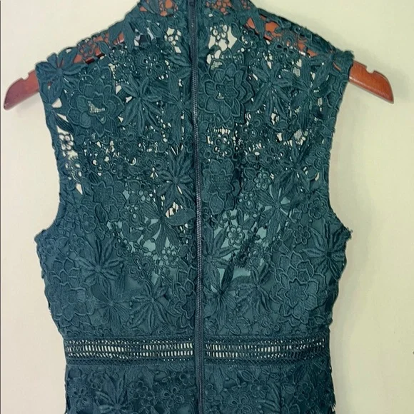 Bardot Green Sheath Midi Dress Mock Neck Sleeveless - Picture 6 of 16